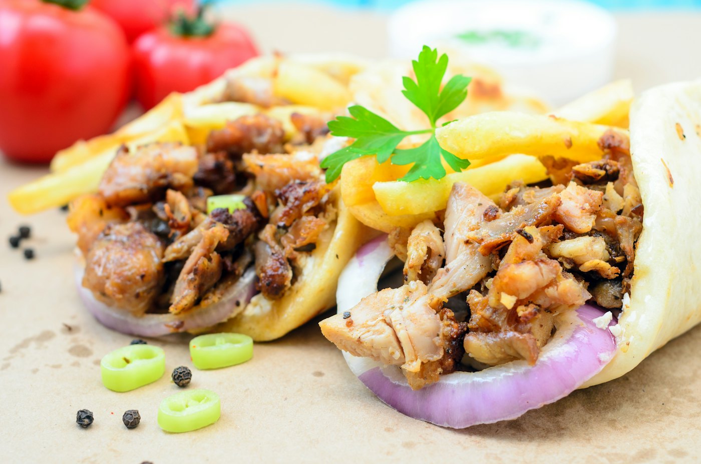 Kebab con patatine